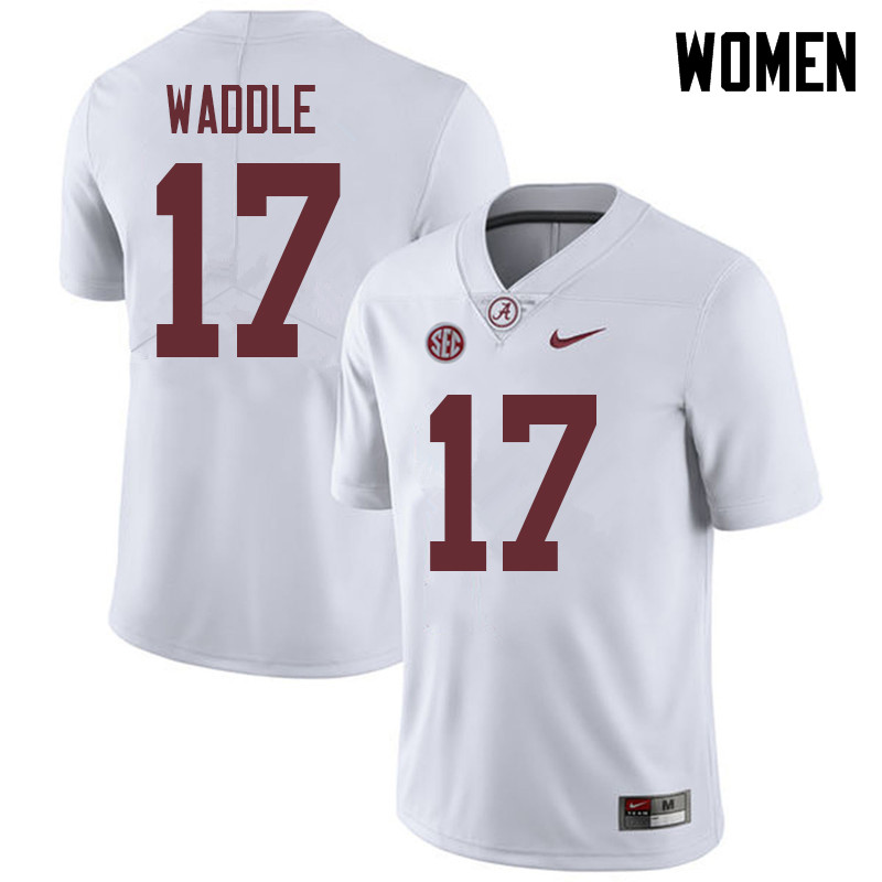 Alabama Crimson Tide Women's Jaylen Waddle #17 White NCAA Nike Authentic Stitched 2018 College Football Jersey JU16Z34FP